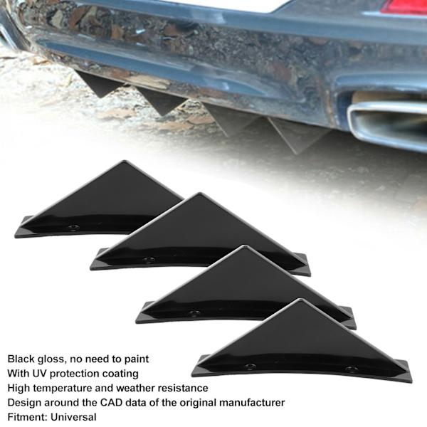 Blank spoiler bakre stötfångare diffusor kit med monteringsskruvar universal