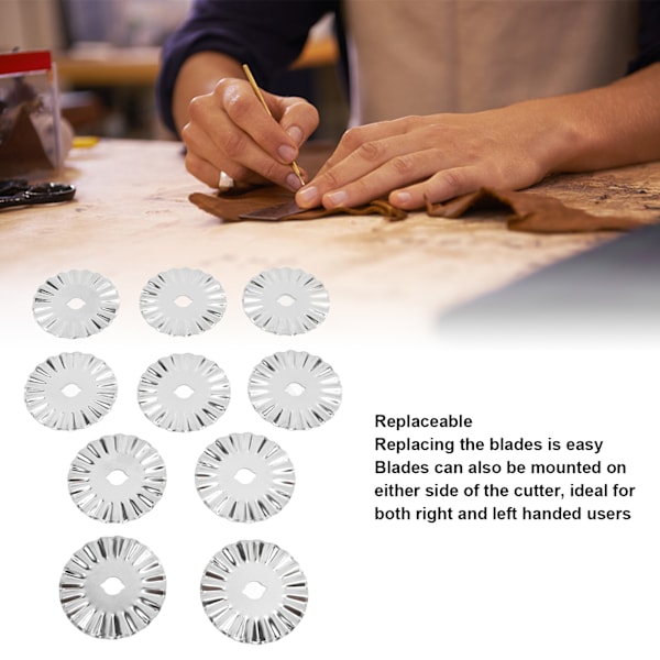 10 st 45 mm Skärblad Professionella Effektiva Metallskärblad Ersättning för Konst Hantverk Quilting Scrapbooking Sömnad