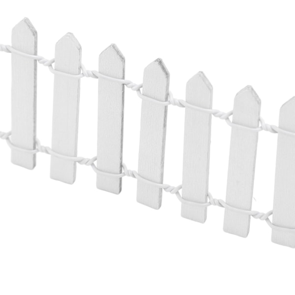 4 st Miniatyr Fe Trädgård Staket Trä Staket Ornament DIY Trädgårdstillbehör för Dockhus Suckulent Växtkruka Vit
