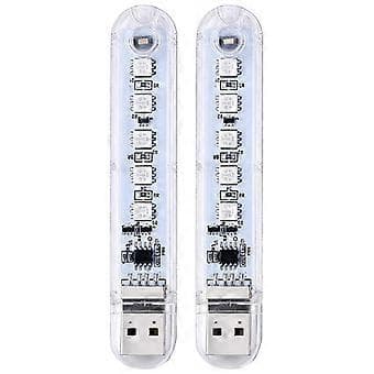 2 stk. bilatmosfærelys, LED-lys for bilinteriør, USB-plugg i nattlampe