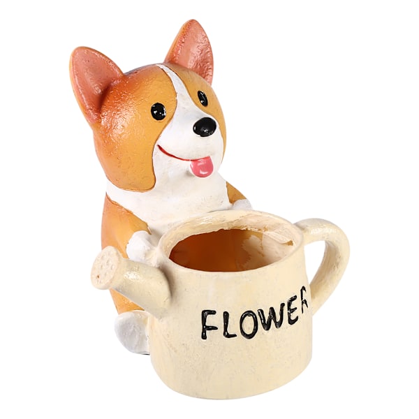 Söta Djurformade Sukkulenter Blomkrukor Bonsai Planter Heminredning (Corgi Håller Kruka)