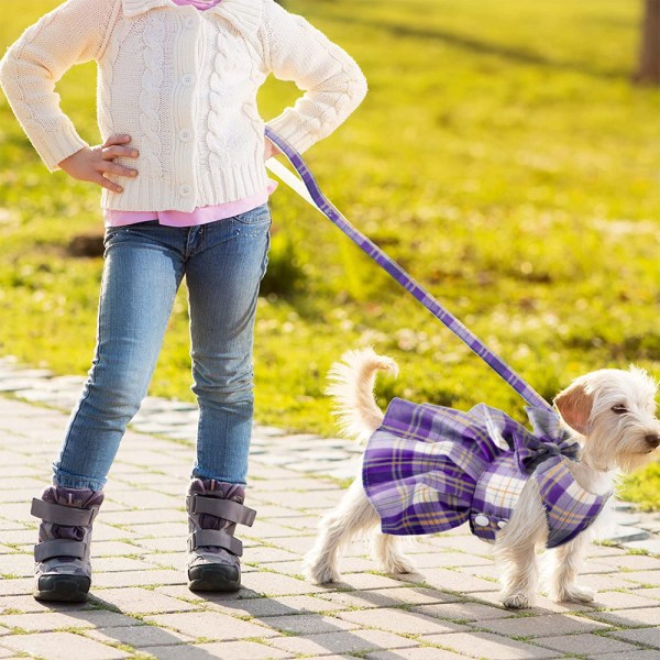 1 stk kjæledyr JK rutete skjørt bryststropp trekktau gående hund