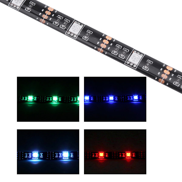 USB-driven RGB-LED-remsa med flera färger, 5050 SMD, för dator, TV, PC-bakgrundsbelysning
