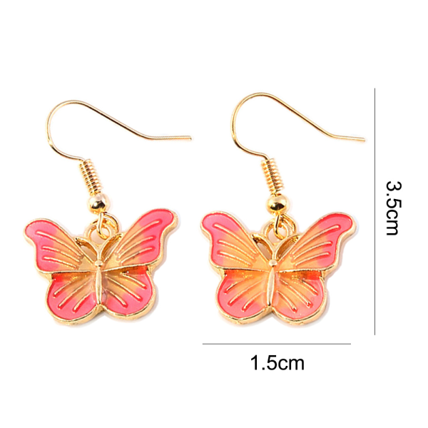 Farverige sommerfugle øreringe, moderigtige og enkle smykker