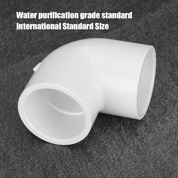 90 Graders Böj PVC Akvarium Avloppsrör Kopplingar Akvarium Vatten Dräneringsrör Fogar Vit Inre Diameter 50mm/2.0in