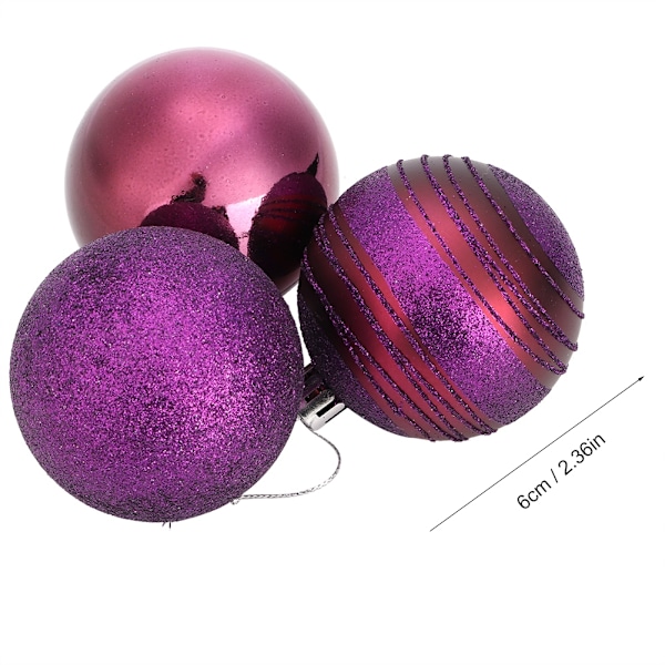 12pcs Lovely Home Party Merry Christmas Tree Ball Pendant Decoration Xmas Ornament Purple