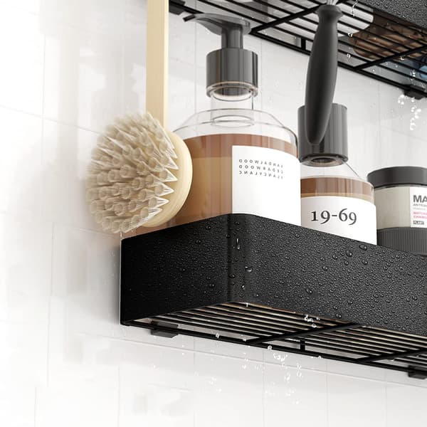 Kraftig Rustfri Ydeevne Vægmonteret Badeværelseshylde, Holdbar Anodiseret Rustfrit Stål Flydende Organizer, Hjørne Rektangulær Hylde Til