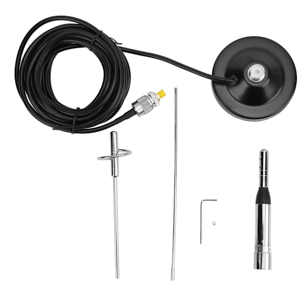 Bil VHF UHF-antenn Suger med 5m Kabel SMA Honkontakt Adapter Kit Vattentät Plug and Play
