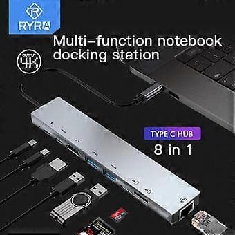 RYRA USB 3.0 Type-C Hub Till HDMI-adapter 4K Thunderbolt 3 USB C Hub Med Hub 3.0 TF