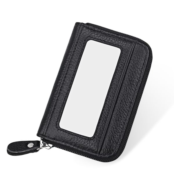 Liten skinnveske for kvinner, dame glidelås lommebok, RFID