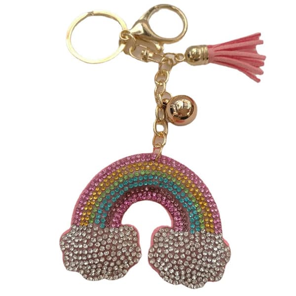 Sød Pink Bling Hjerteformet Nøglering SS6 Premium Krystal Bilnøgle
