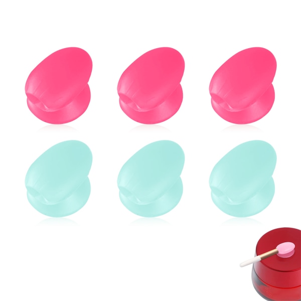 6 stykker silikon Lip Brush Covers Kosmetiske børster Guards