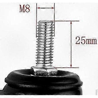 4-delt M8x25mm svingbare hjul for møbler og skap