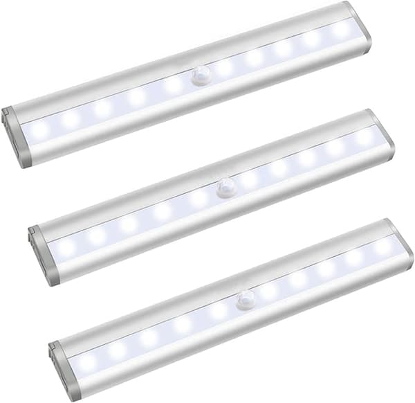 Bevegelsessensor skaplys, 10 LED bevegelsessensorlys, Stick Ba
