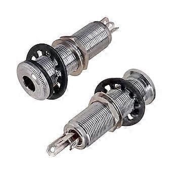 Elektrisk Guitar Barrel Jacks Cylinder Input/Output Mono Aktiv Lang Gevind Jacks Socket Guitar Del Tilbehør Sort