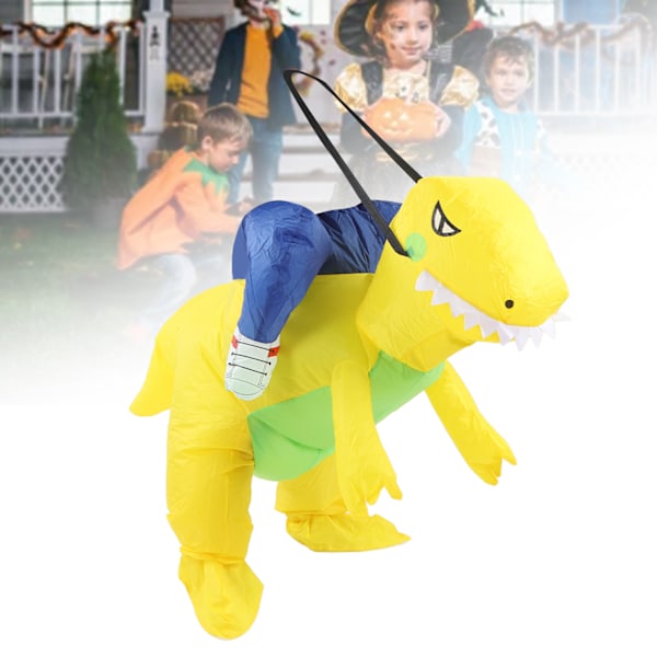 Gul Dinosaur Oppblåsbar Kostyme Halv Kropp Modell Merkelig Dinosaur Form Oppblåsbar Kostyme Voksne 150‑200cm