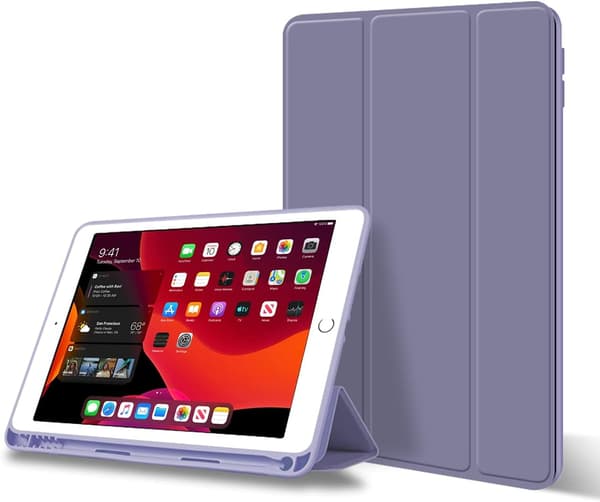 Fodral för iPad 9:e generationen (2021) / 8:e generationen (2020) / 7:e generationen (2019) 10,2 tum med pennhållare, Smart Auto Sleep/Wake Soft TPU-baksida