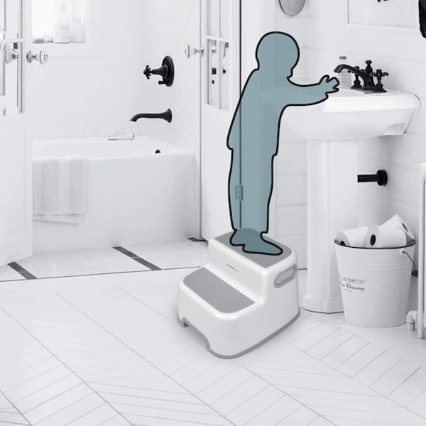 Barnpall för Potträning, Mjuka Greppsteg Dubbel Höjd Design, Halkfri Säker Robust Mångsidig Användning, BPA-fri Miljövänlig Fläckbeständig