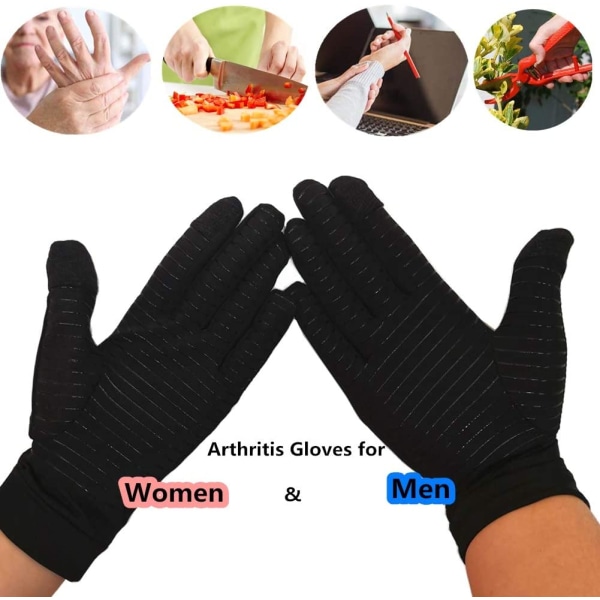 1 par halkfria handskar, förbättrat handgrepp, svart, storlek S, 15~17 cm