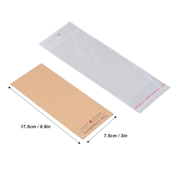 50 Set Bilunderlägg Förpackning Endast Tomma Sublimerings Kraftpapper Underlägg Displaykort med Självförslutande Påsar