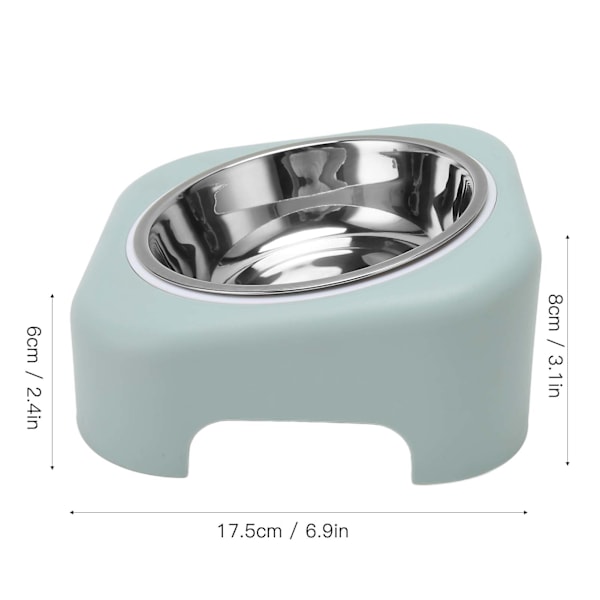 Skrå Hundefoder Skål Aftagelig Ergonomisk 8 Graders Tiltet Vinkel Rustfrit Stål Katteskål Til Dyrefoder