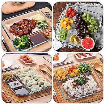 1 st Dumpling Grid Plate Vinägerfat Kreativ Dumpling Serveringsfat (Transparent)
