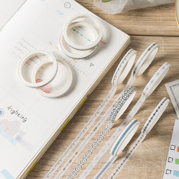 Inspirationskit, Washi Tejp Set för Hantverk, Dekorativa Tejper, Scrapbook Washi Tejp, Hantverkstejp, Journalföring, Högkvalitativt Papper, Regnbågsfärger Tunn