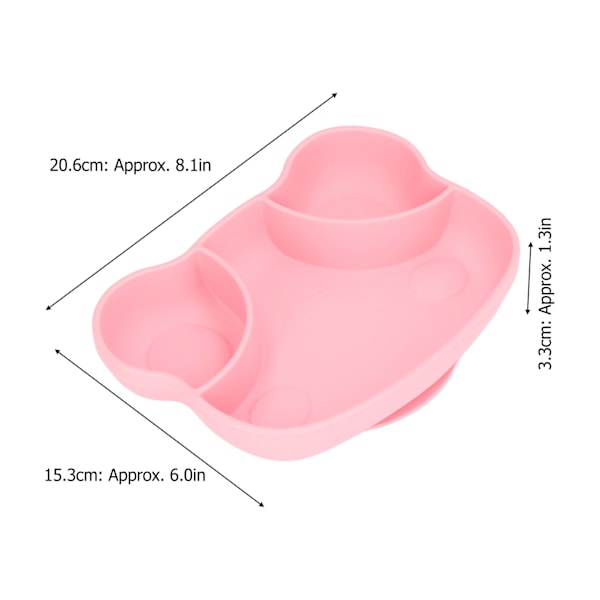 Silikon Baby Groda Tallrik Säker Självmatning Mikrovågsugn Diskmaskinssäker Småbarnsmatningsplatta med Sugkopp Rosa Groda