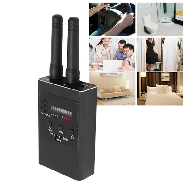 Camera Detector Anti Positioning Multiple Detection Modes Portable Sensitive GPS Detector for Hotel Black