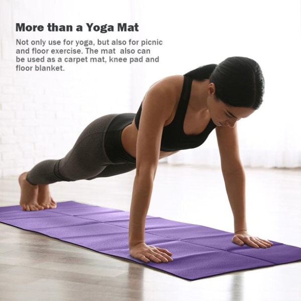 Halkfri Yogamatta Fitness Träningsmatta för Pilates 173cm x 61cm
