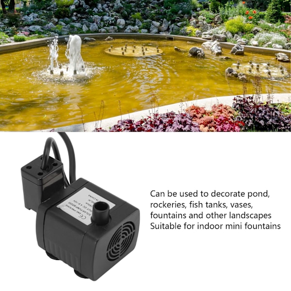 USB-driven Solardriven Sänkbar Vattenpump för Damm, Akvarium, Fontän, DC4.5‑10V 200L/H