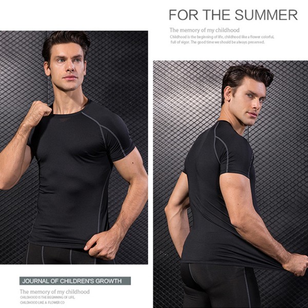 Kule, tørre kortermede kompresjonsskjorter for menn, 2-pack sport