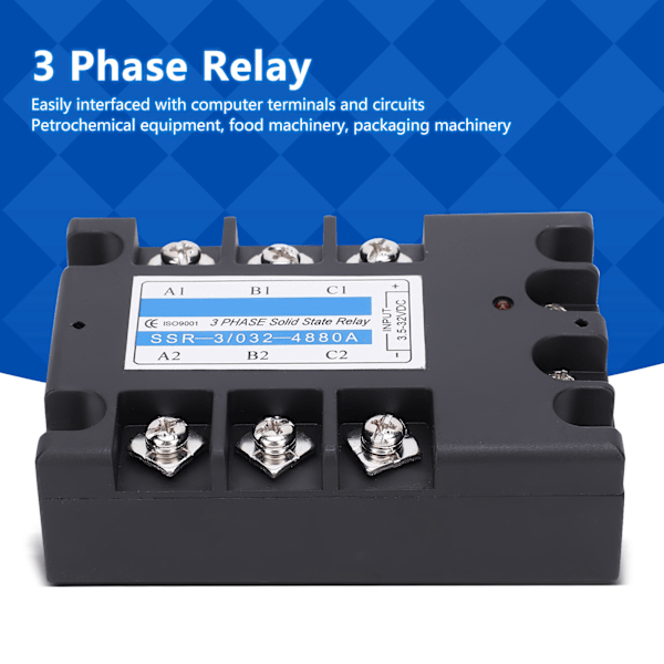 3-faset Solid State Relay SSR3/0324880A DCAC 480V Distribusjonsstyringsutstyr