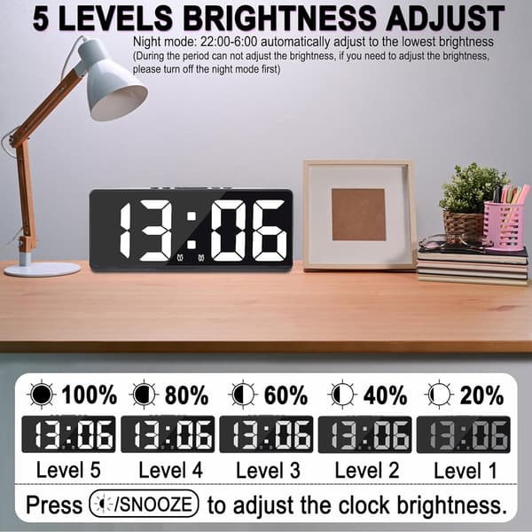 Multifunktionell LED Väckarklocka Studenthem Liten Väckarklocka Temperatur Datumvisning Multi Grupp Väckarklocka