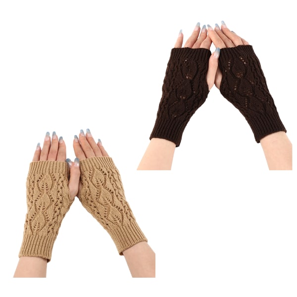 Fingerlösa varma handskar med tumhål Mysig Classic Fashion Stre