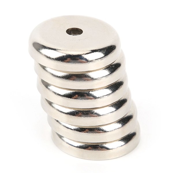 6 stk Runde Base Cup Magnet Neodymium Høy Sugkraft Runde Magnetiske Holdere med Senkning