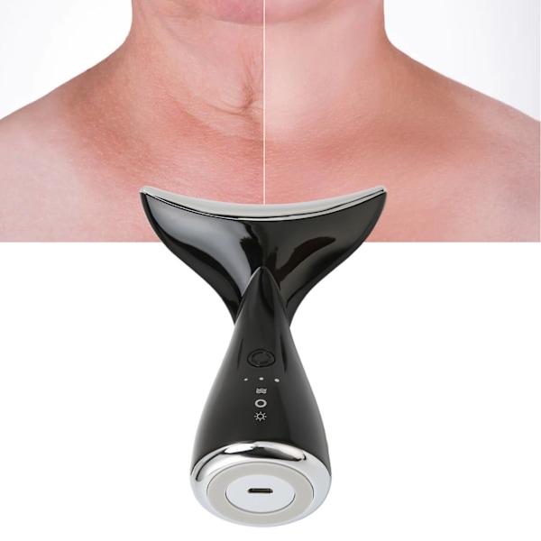 Halshud Rejuvenerings Massager med 3 Farvede Lys Vibrationer Fremmer Cirkulation Hals Skønheds Enhed
