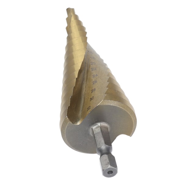 Trinbor Bit Hurtig Skift HSS Ti Belagt Spiralformet Rillende Hex Skaft Værktøj 15 Trin 4‑32mm