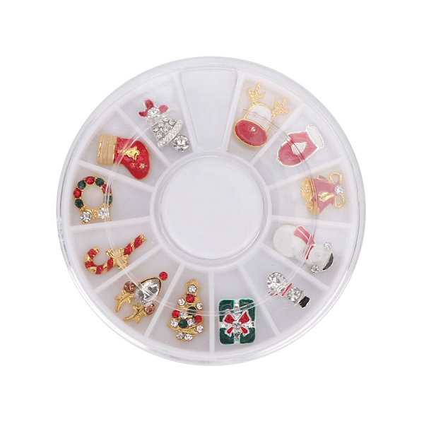 3D Jultema 12 Rutor Nagel DIY Manikyr Nagelkonst Dekoration Tillbehör Verktyg (Typ A)