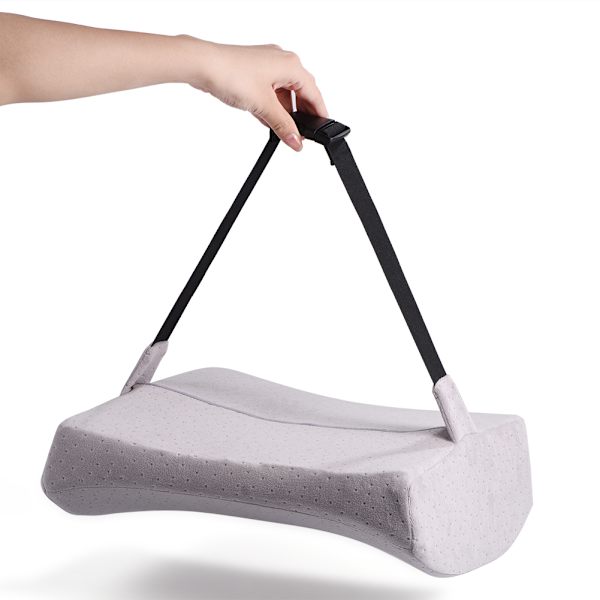 Fløjlsblød Rygpudestøtte med Memory Foam - Bilstol, Kontorstol, Hjem - Røgfarvet Grå