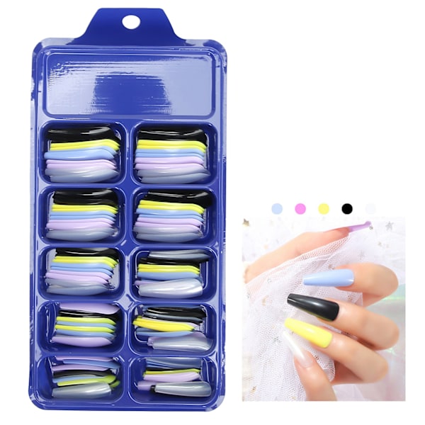 Ren Färg Fulltäckande Nagelspetsar Hemmasalong Snygg Färgglad Falsk Nagel Manikyr Verktyg03