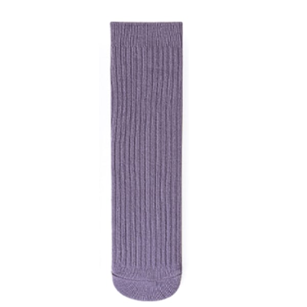 Barn Staplade Strumpor Enfärgad Trendig Mjuka Bekväma Pojkar Flickor Strumpor för Höst Vinter Taro Lila One Size