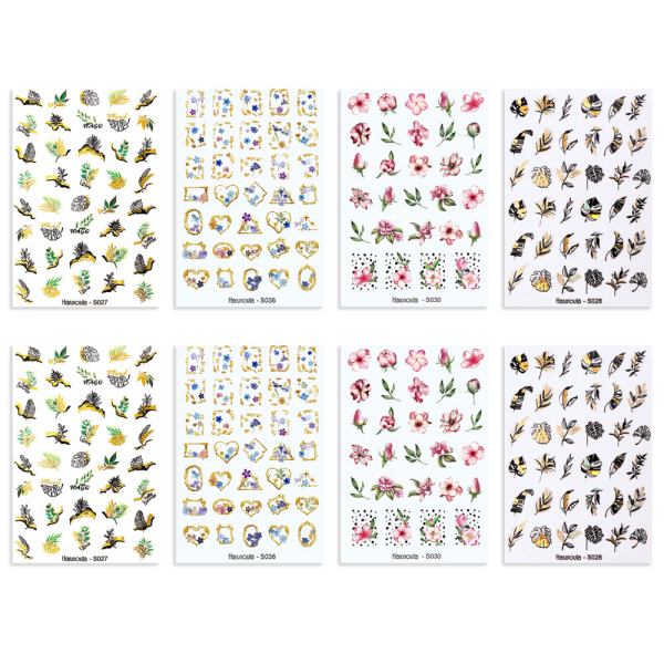 Nail Art Stickers Decals Farverige 8 Sheets Nail Stickers, negle