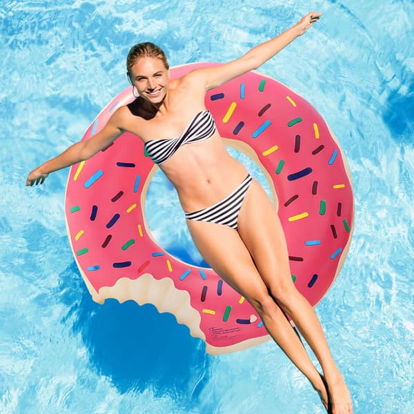 Oppustelig Pool Float Ring, Pink Poollegetøj til Sommerfester - 80# (Egnet til Alderen 10–15) Pink 80#