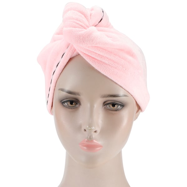 5 st Hår Torkande Hatt Mössa Turban Absorberande Handduk Wrap Badtillbehör för Hemresor Rosa