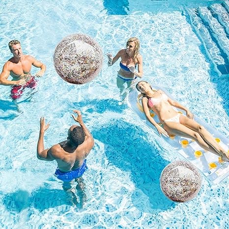 5-pack strandboll jumbopoolleksaker bollar jättekonfetti glitter