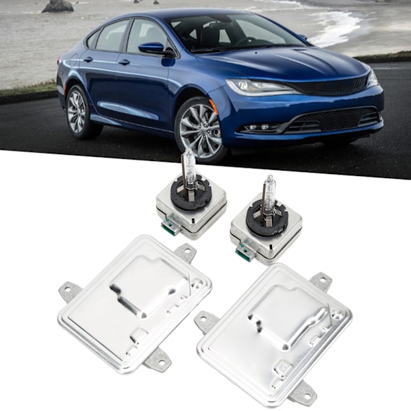 2 Set Xenon HID-ballast med 2 Glödlampor 68189409AA Lampkontrollmodul Ersättning för Dodge Dart 2013‑2016