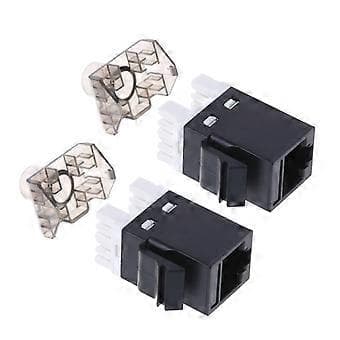RJ45 Cat6 Keystone Jacks Slim Profil 2-pakning, Ethernet Punch Down Keystone Jack-adapter