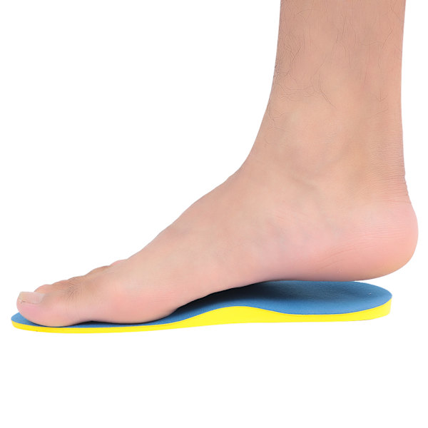 Ortopediske såler X/O-form Beinstøtte Flatfot Hvelvstøtte Fotmassasje Blå M 25.5cm（38-40）