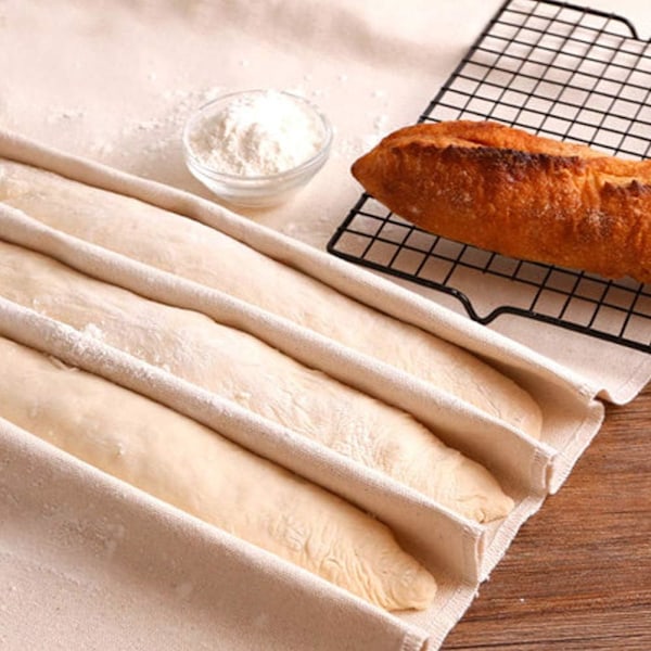 Non-Stick Bakduk för Perfekta Bröd, Helt Naturligt Säker Jäsduk Absorberande Material, Formningsverktyg för Baguetter Limpor Ciabatta (75 cm)
